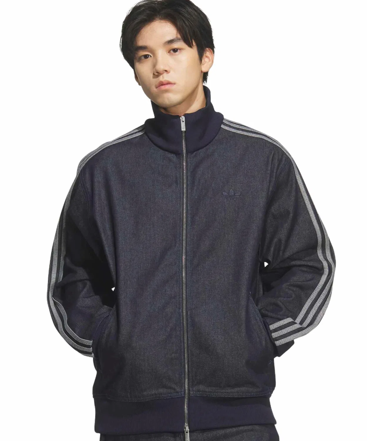 Куртка джинсовая Firebird Track Top adidas, цвет индиго — фото 2