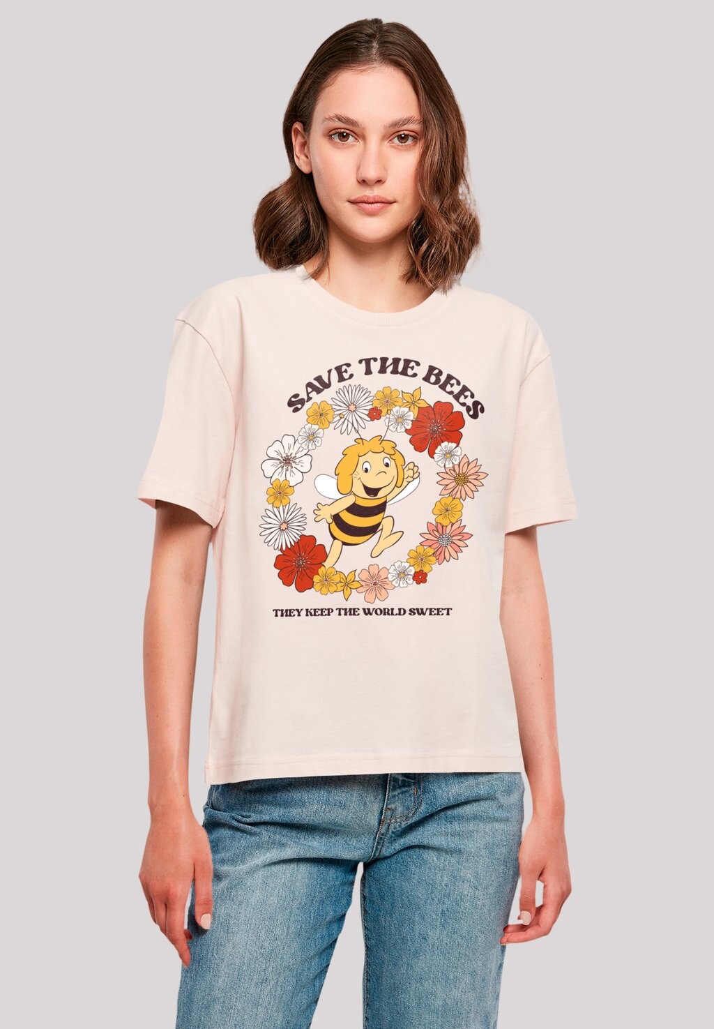 

Футболка с принтом DIE BIENE MAJA SAVE THE BEES F4NT4STIC, розовый