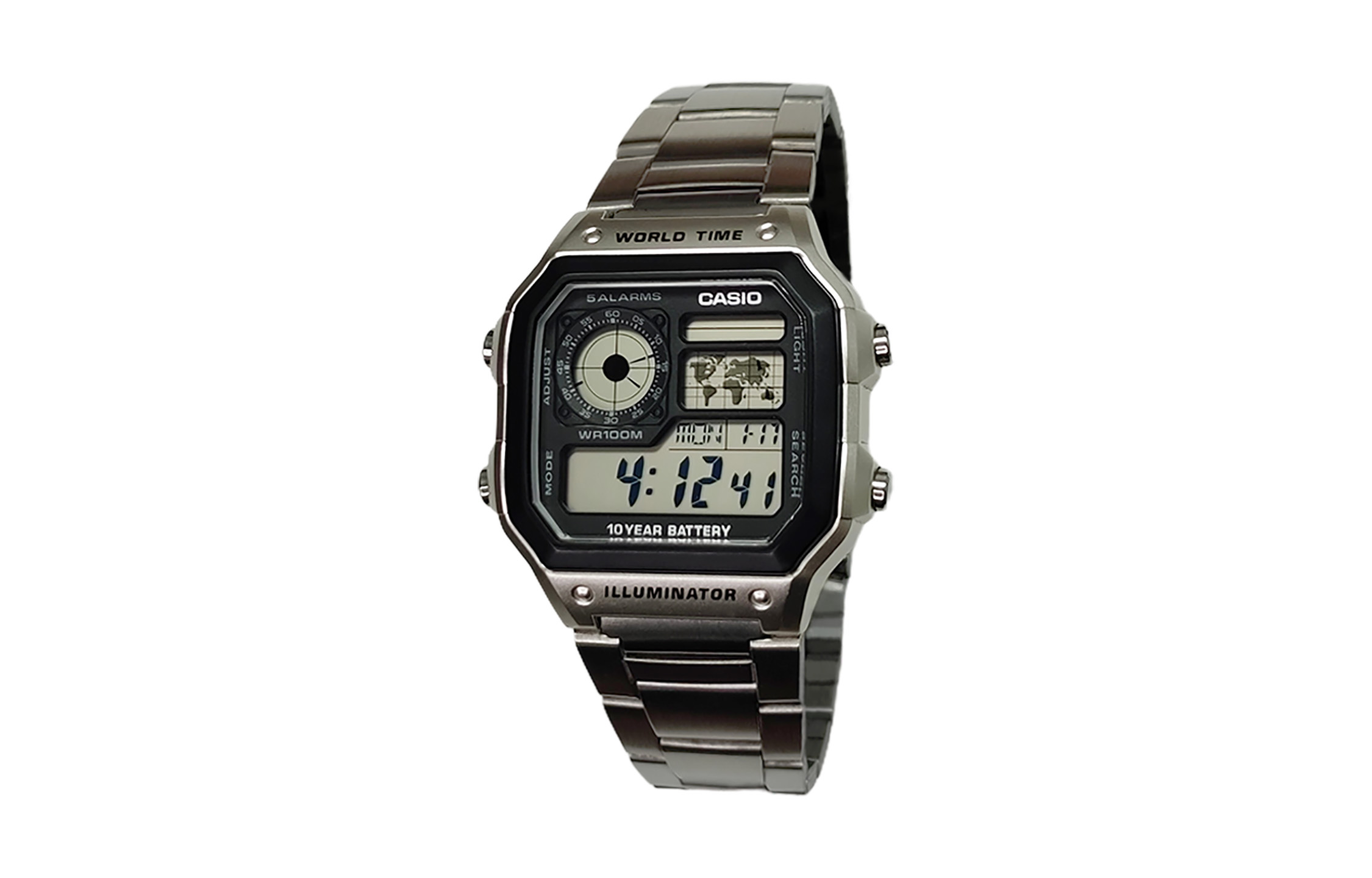 

CASIO Часы Retrofit Series Quartz Movement Stainless Steel Strap Watch Unisex Black Dial