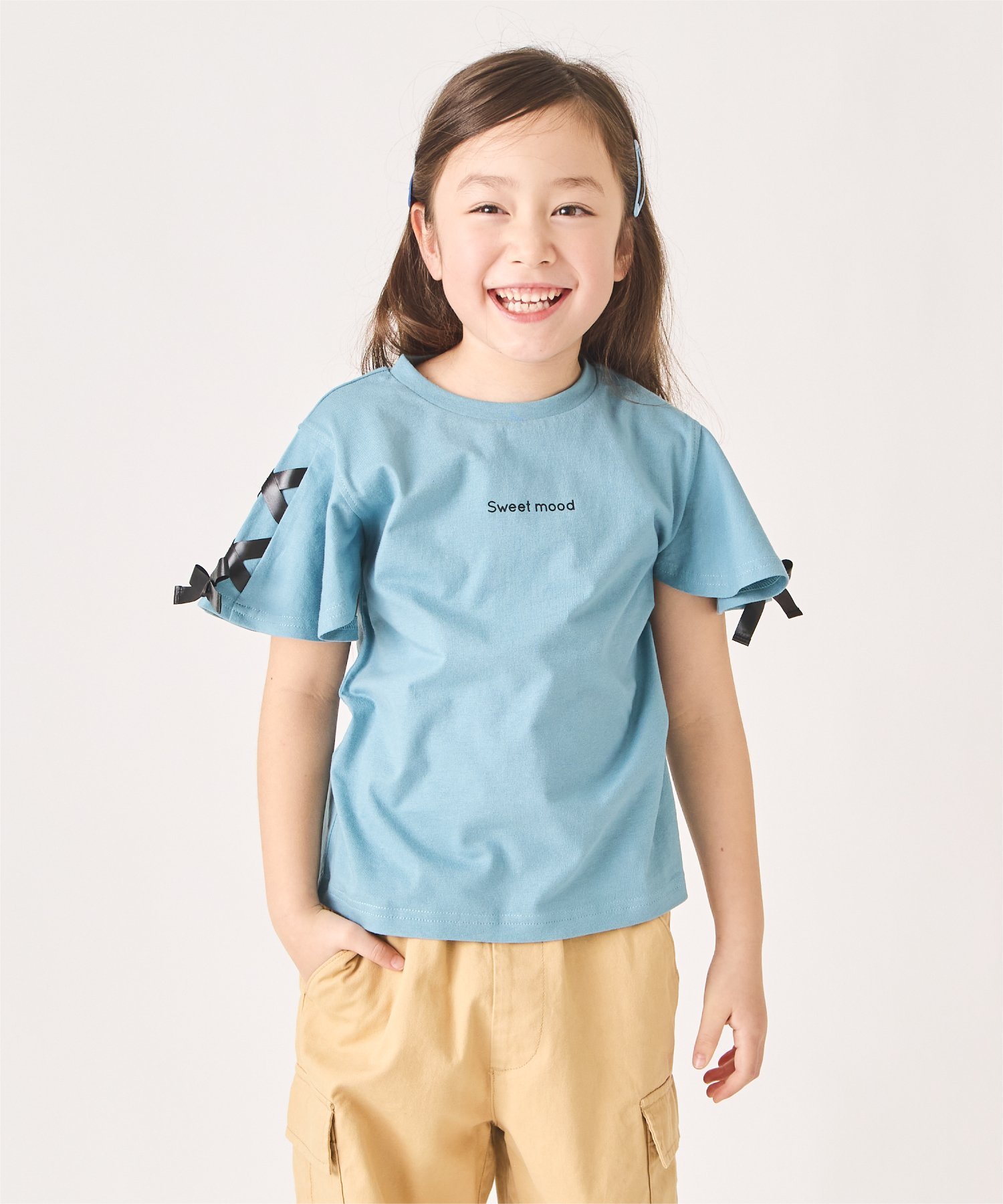 Футболка с наплечным бантом Ever Closet, Blue-green