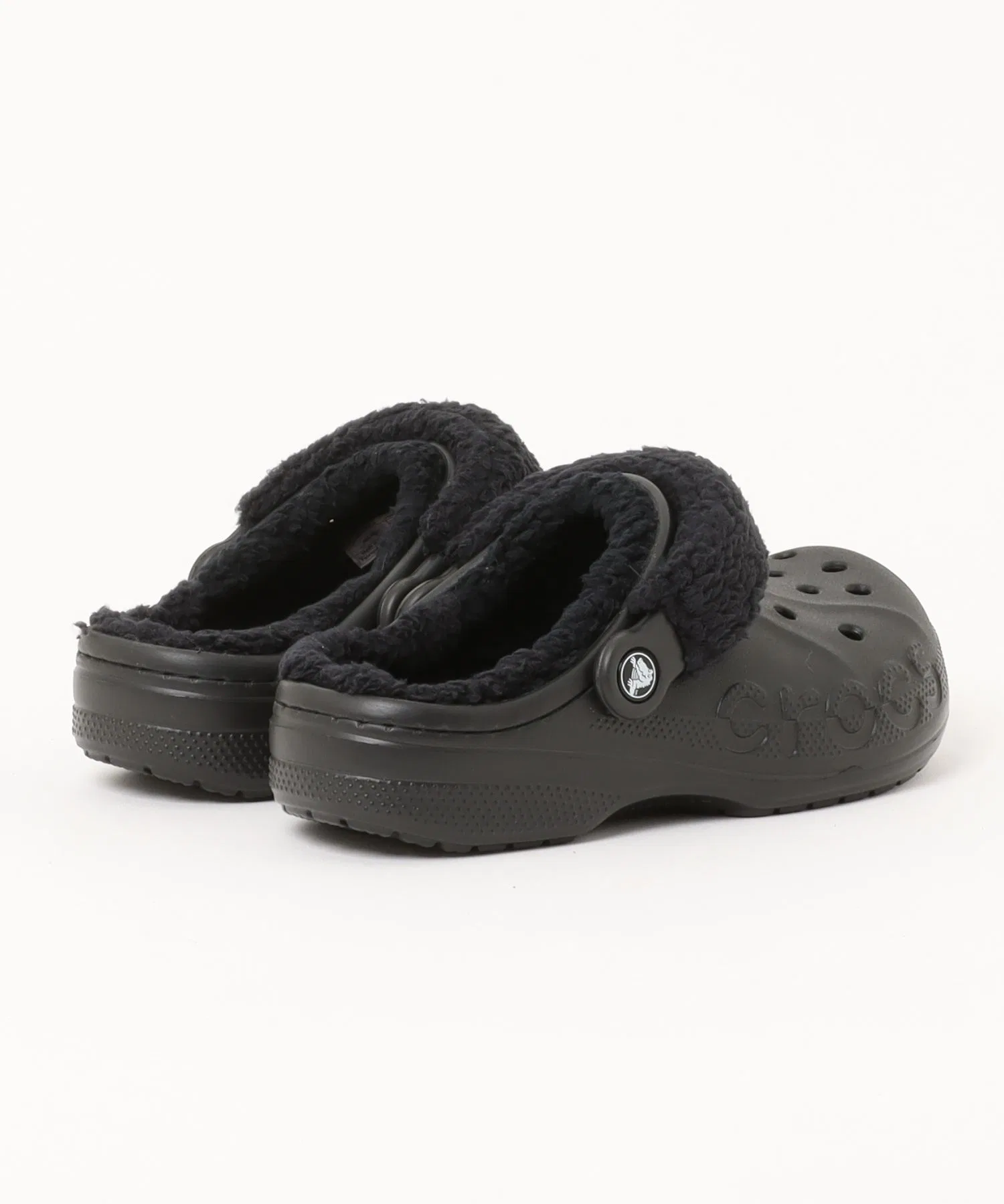 Унисекс сабо Crocs Bayaband Fuzz Strap Clog чёрные — фото 2