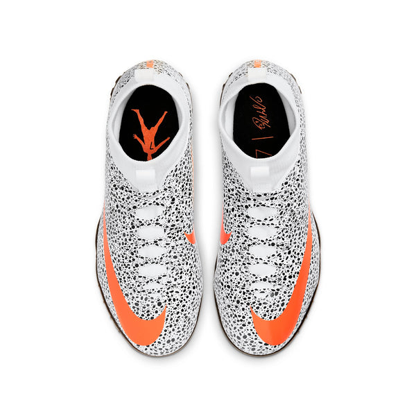 Кроссовки jr. mercurial superfly 7 academy cr7 safari tf turf 'black white orange' Nike, черный — фото 4