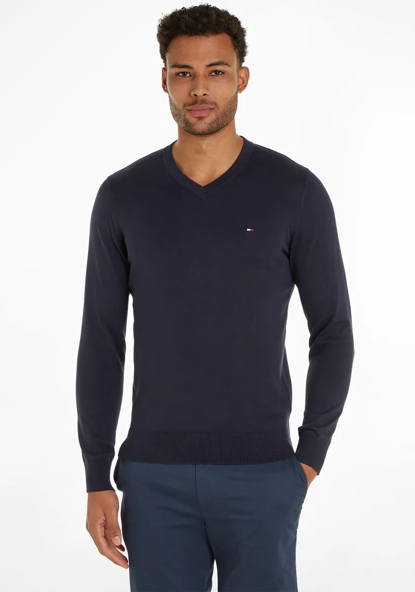 

Свитер Tommy Hilfiger с V-образным вырезом "CLASSIC COTTON V NECK", цвет Desert Sky