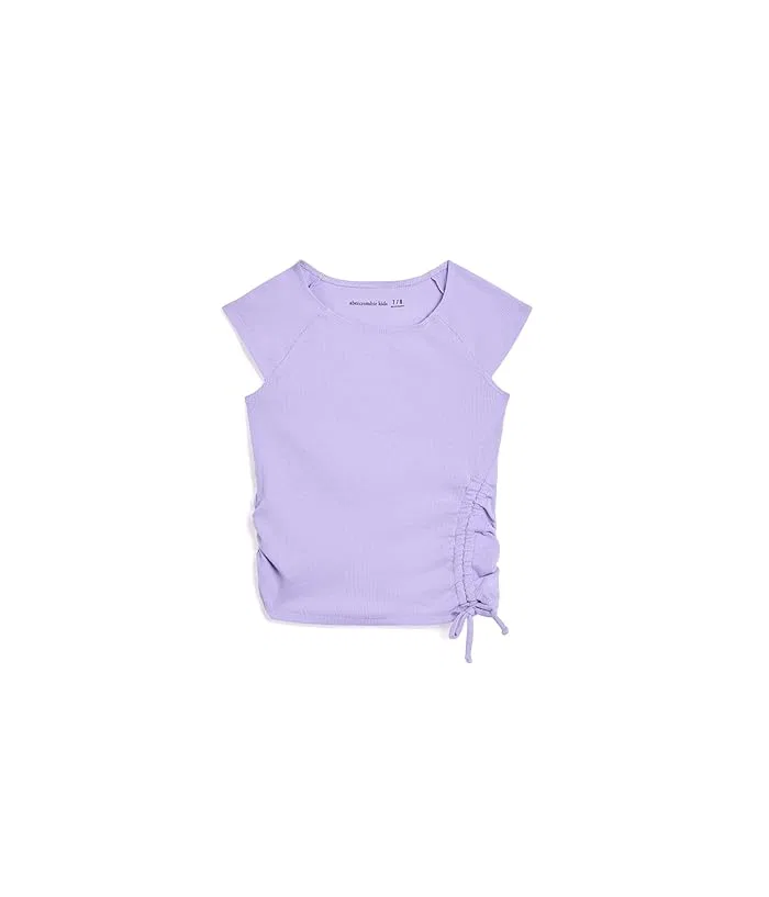 Футболка асимметричная с драпировкой Asymmetric Ruched Tee abercrombie kids, Moonlight Blue