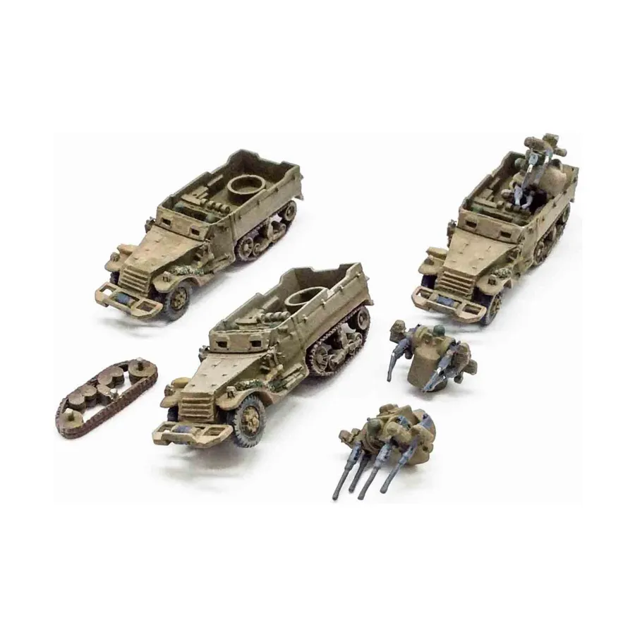 

Полугусеничный M16 Quad AA SP с набором экипажа №1, WWII Command Decision Miniatures - United States - Loose Miniatures (15mm)
