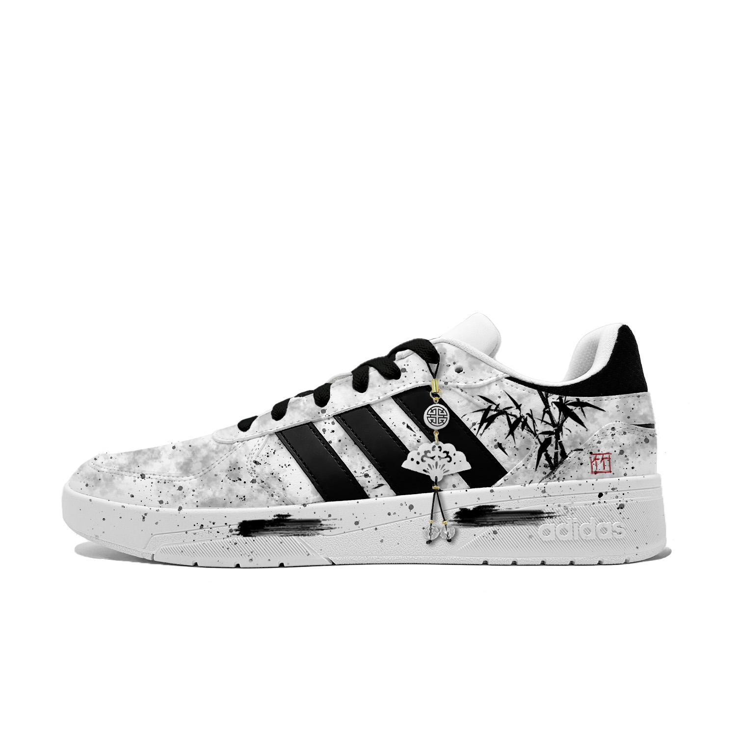 

Adidas Neo Кроссовки для скейтбординга Courtbeat Ink Bamboo с устойчивостью к истиранию, низкие, унисекс, черно-серые, цвет Black Gray