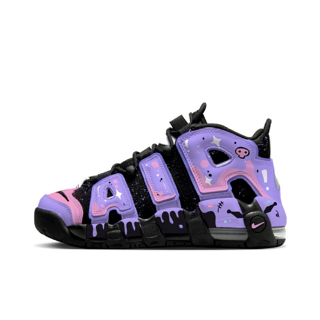 

Кроссовки Nike Air More Uptempo Vintage Basketball Shoes Women's Mid-top Black/powder, черный/розовый