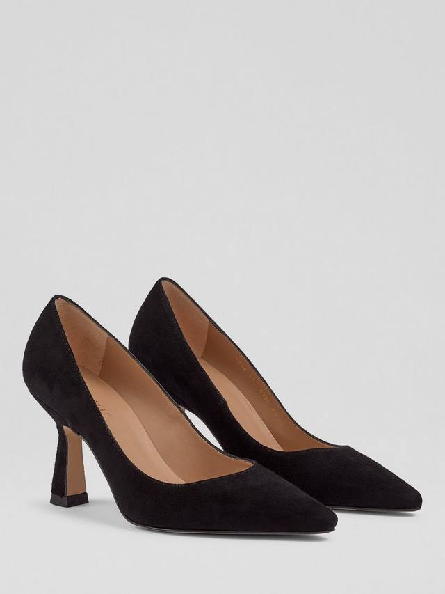 Florena Suede туфли-лодочки на каблуке kitten heel L.K.Bennett, Black — фото 2