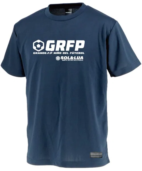 Детская футболка GRANDE FOOTBALL PRODUCTS из полиэстера с логотипом тёмно-синяя