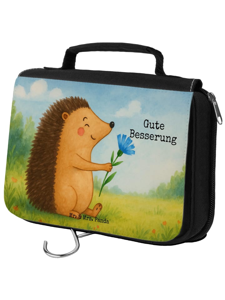 

Mr. & Mrs. Panda Пляжная сумка с рисунком ежика и цветов, надписью белого цвета