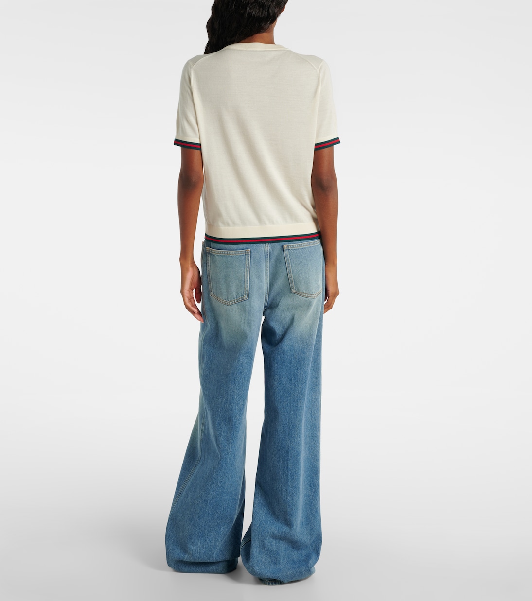 Топ из кашемира и шелка Gucci, White/Mc — фото 3