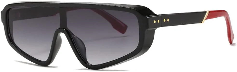 

Винтажные панк-солнцезащитные очки для мужчин и женщин, модные цельные солнцезащитные очки для женщин, ретро-очки коричневого цвета TKKTLLT, C1 Black-gray