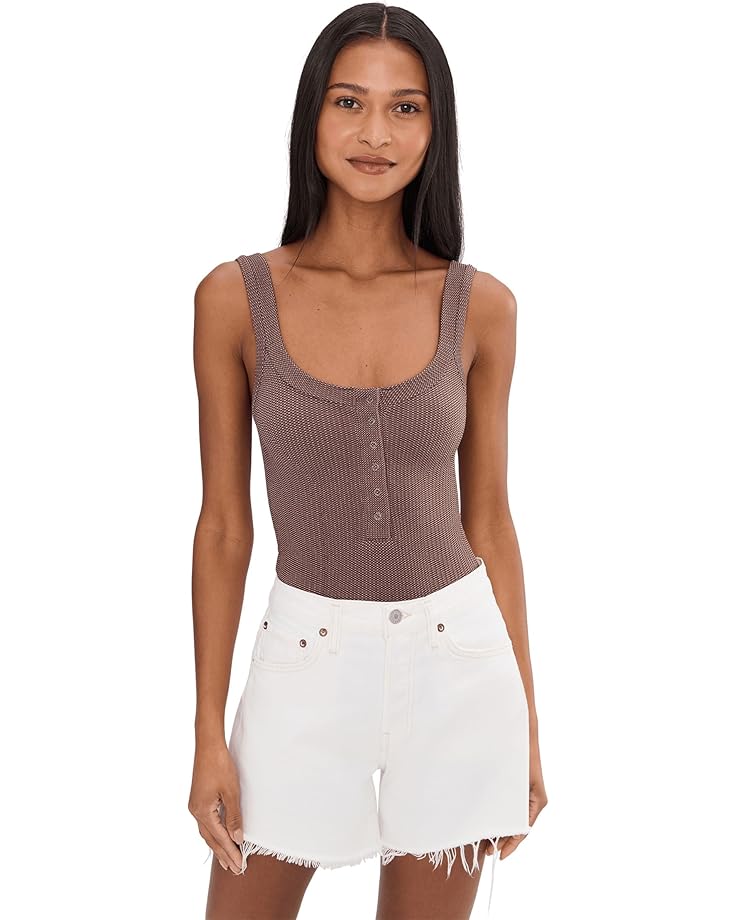 

Женская футболка Free People Clean Slate Henley, Mink