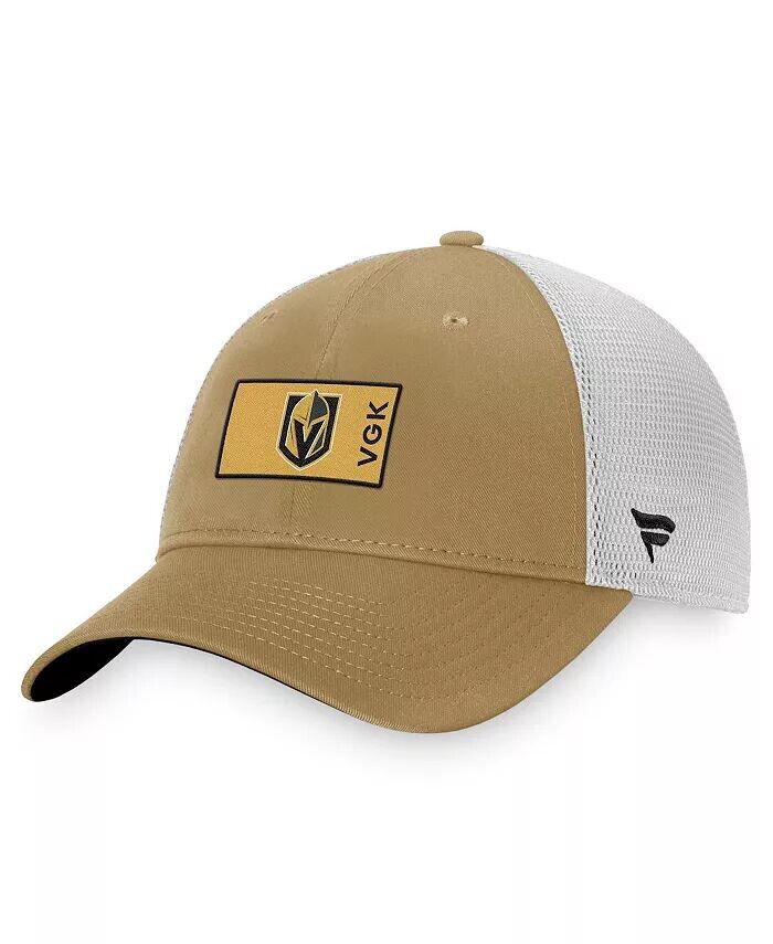 

Мужская золотисто-белая кепка Vegas Golden Knights Authentic Pro Trucker Snapback Fanatics, золотой