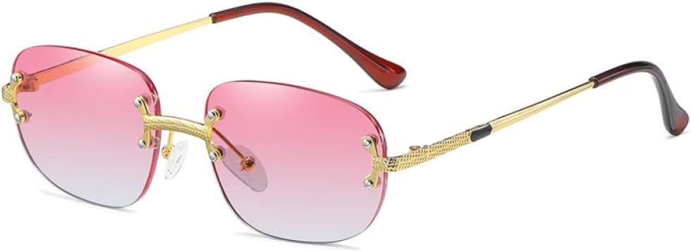 

Солнцезащитные очки без оправы для женщин, модные квадратные солнцезащитные очки в стиле стимпанк, женские очки с защитой от УФ-излучения UV400 для мужчин MTZJH, Purple