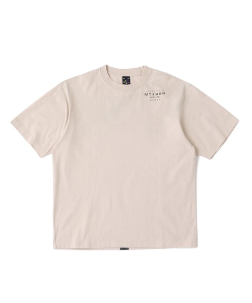 

Футболка с графическим принтом на спине New Balance, песочно-серый