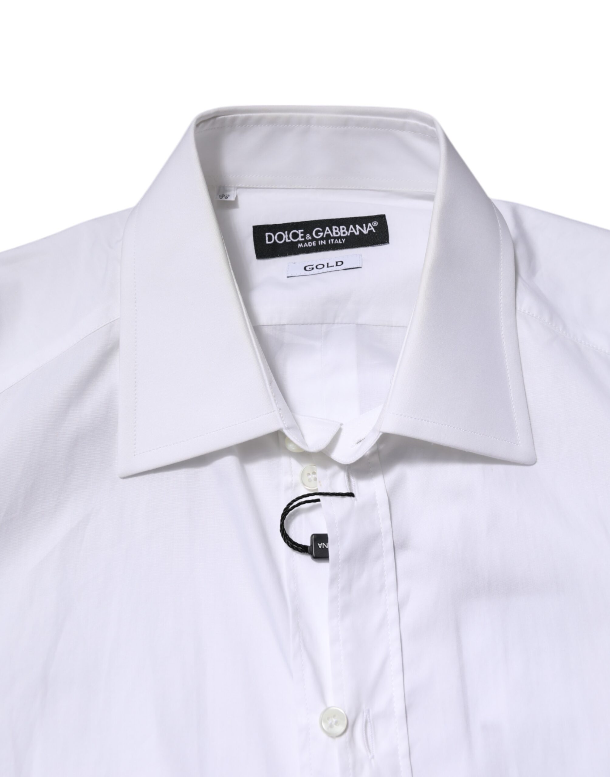 Белое золото с длинными рукавами мужская формальная рубашка Dolce & Gabbana, White — фото 4