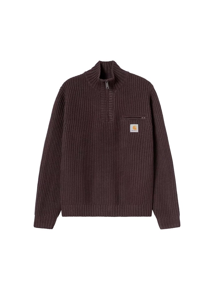 

Мужской трикотажный кардиган со стоячим воротником средней высоты Carhartt Wip, bwd/коричневый