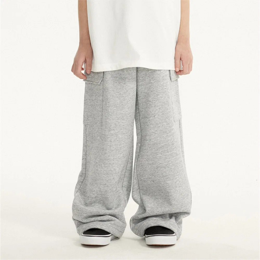 Детские широкие брюки Horizon Cargo Sweatpants цвета Heather Gray от Covernat Kids