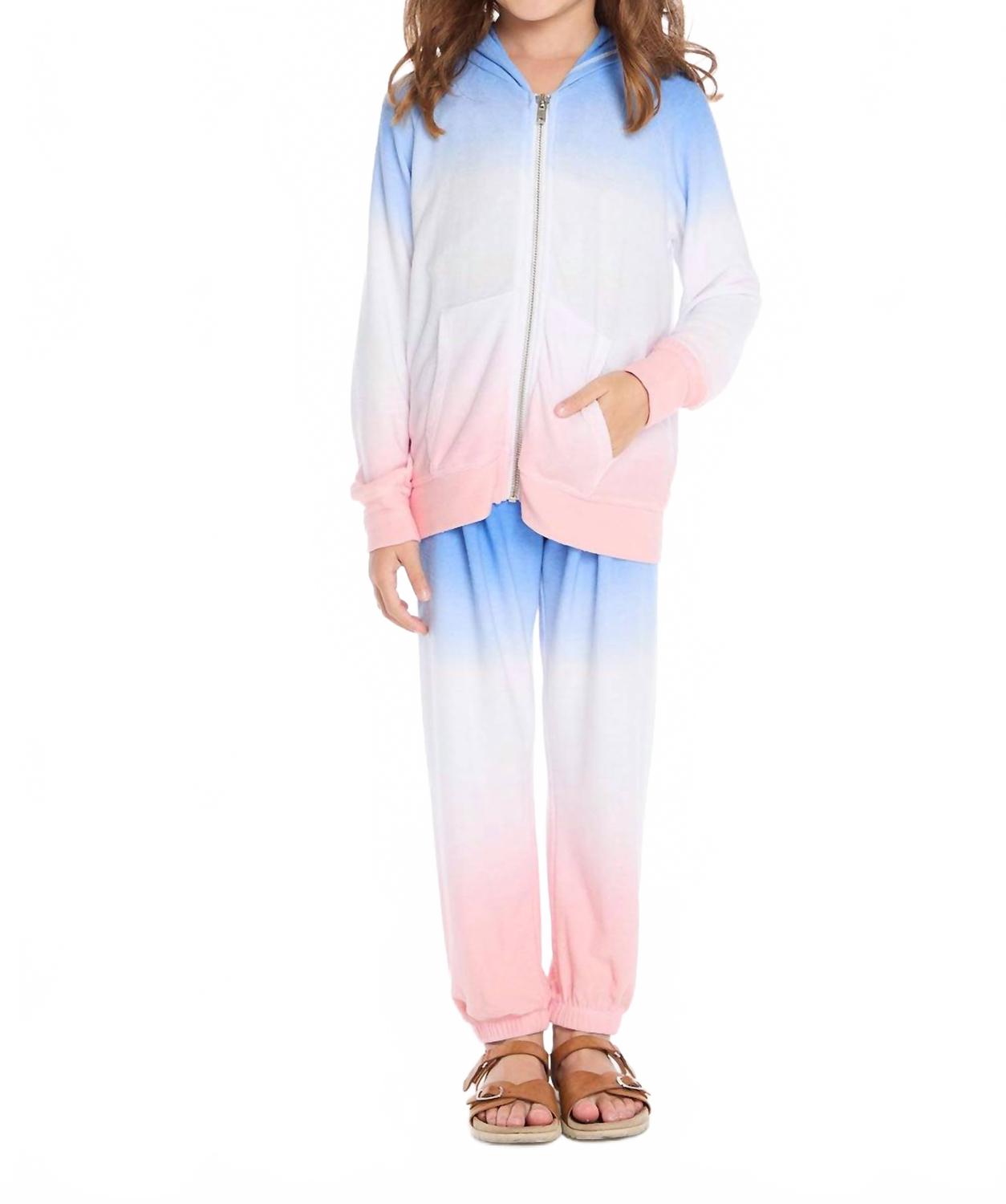 

Спортивные брюки Cotton Candy Dip Dye в сине-бело-розовом градиенте Chaser, Blue White Pink Gradient