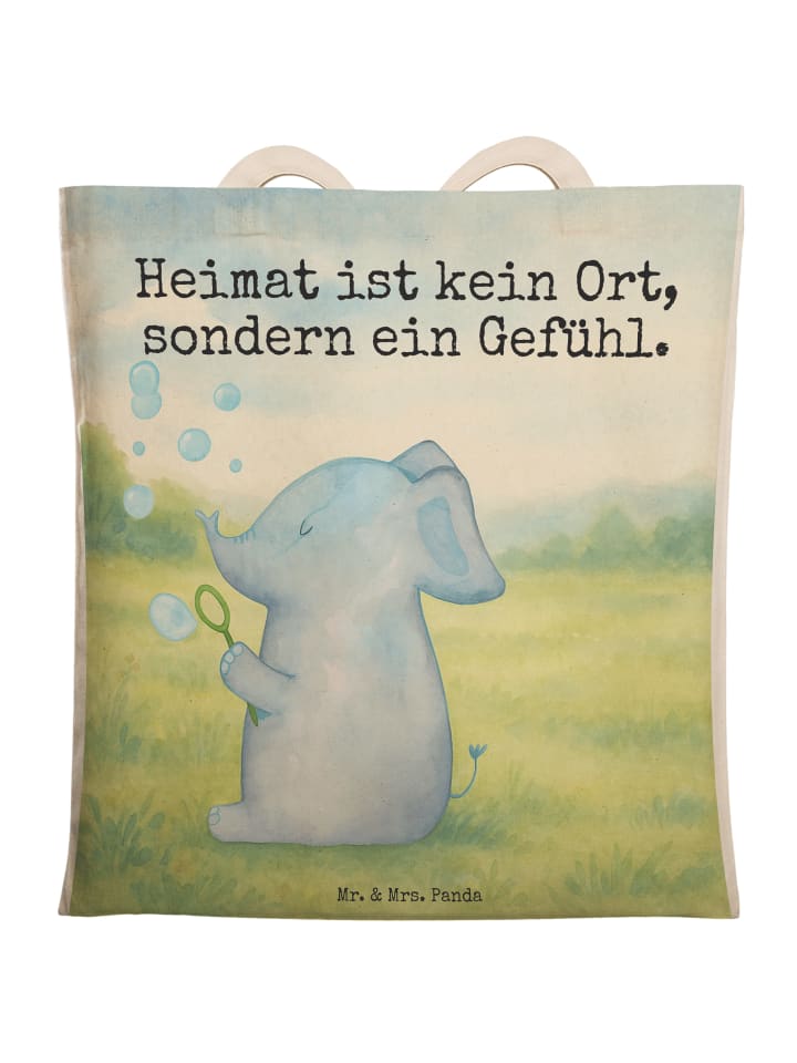 

Mr. & Mrs. Panda Сумка для покупок с изображением слона и мыльных пузырей, белого цвета