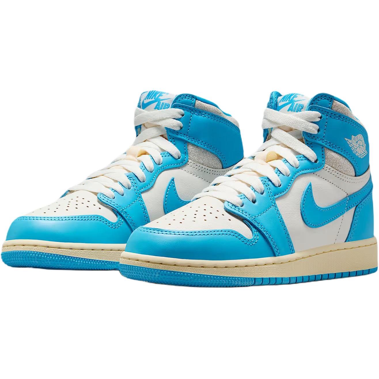 Air 1UNC противоскользящие износостойкие высокие детские баскетбольные кроссовки Jordan, белый/синий — фото 4