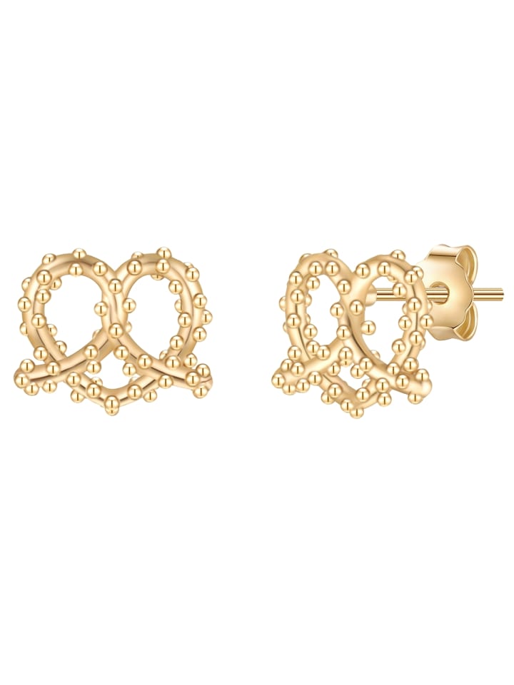 

Glanzstücke München Серьги в форме сердца, напоминающие крендель, из стерлингового серебра с желтым золотом