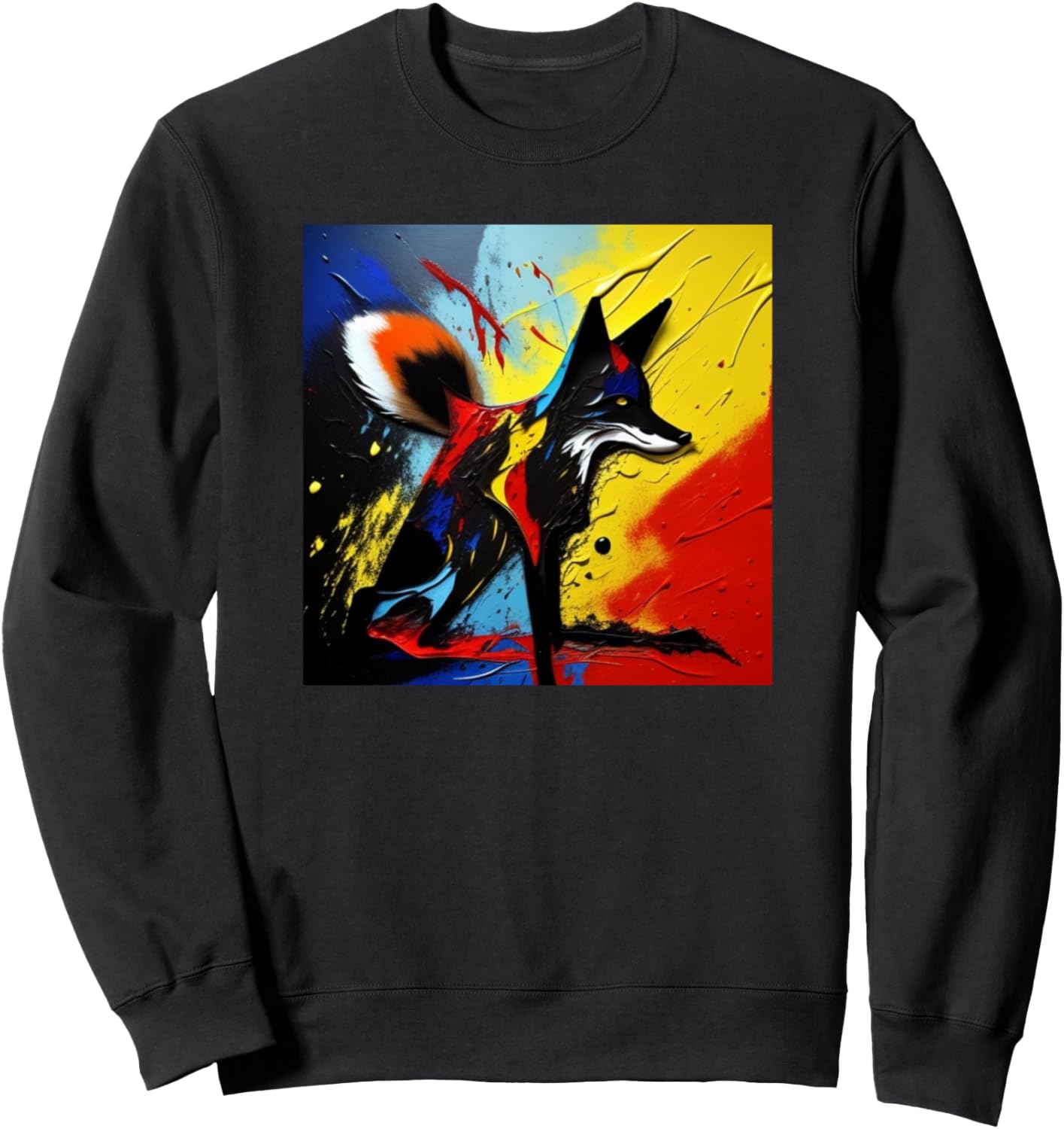 

Толстовка с изображением лисы, красочный силуэт, экспрессионистское искусство, для любителей лис Foxes Sly Animals | Women Girls Kids Men Boys Gift, черный