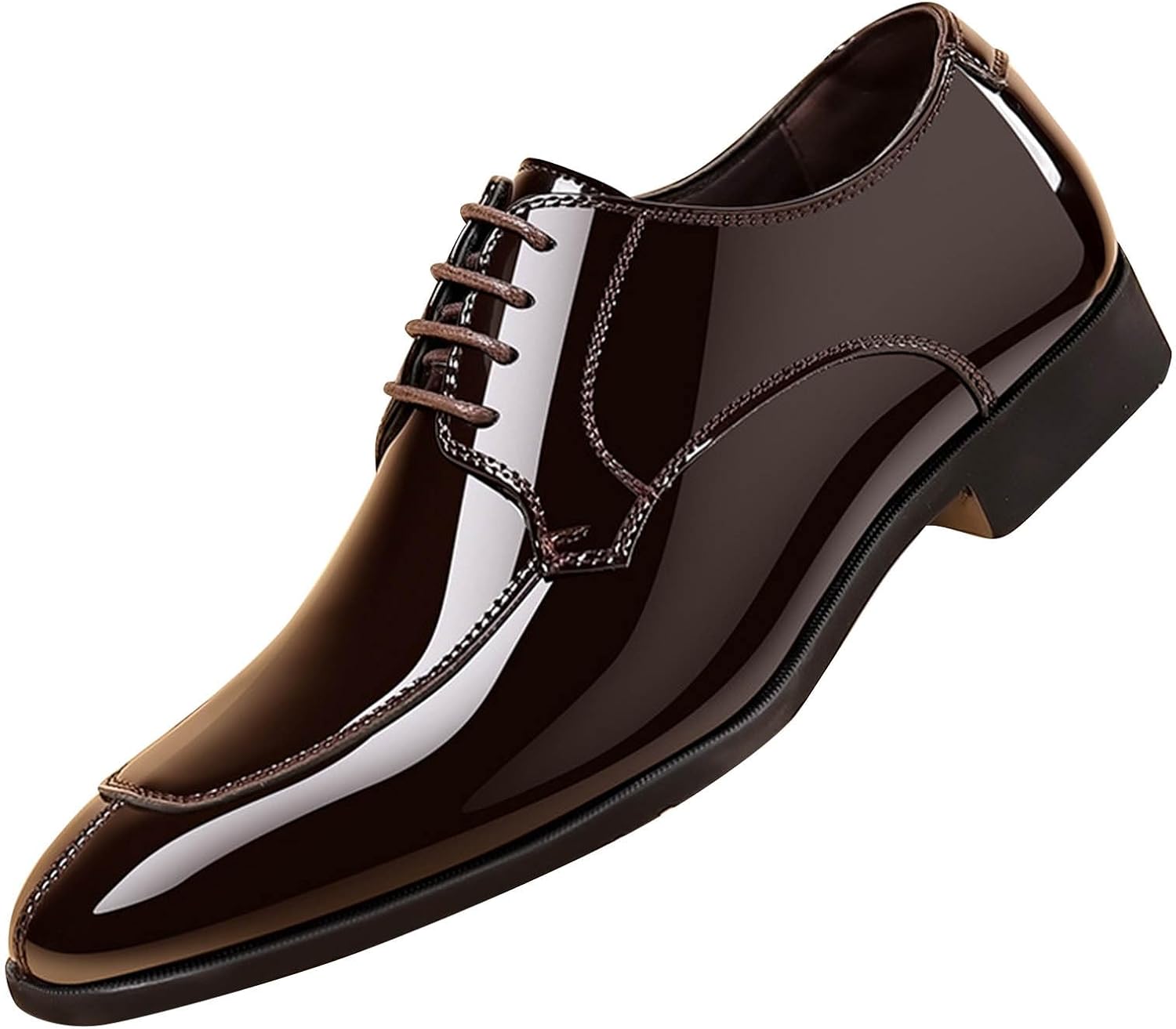 

Мужские туфли смокинг Модные деловые оксфорды на шнуровке и без для вечеринок, нарядной обуви и свадеб Generic, коричневый