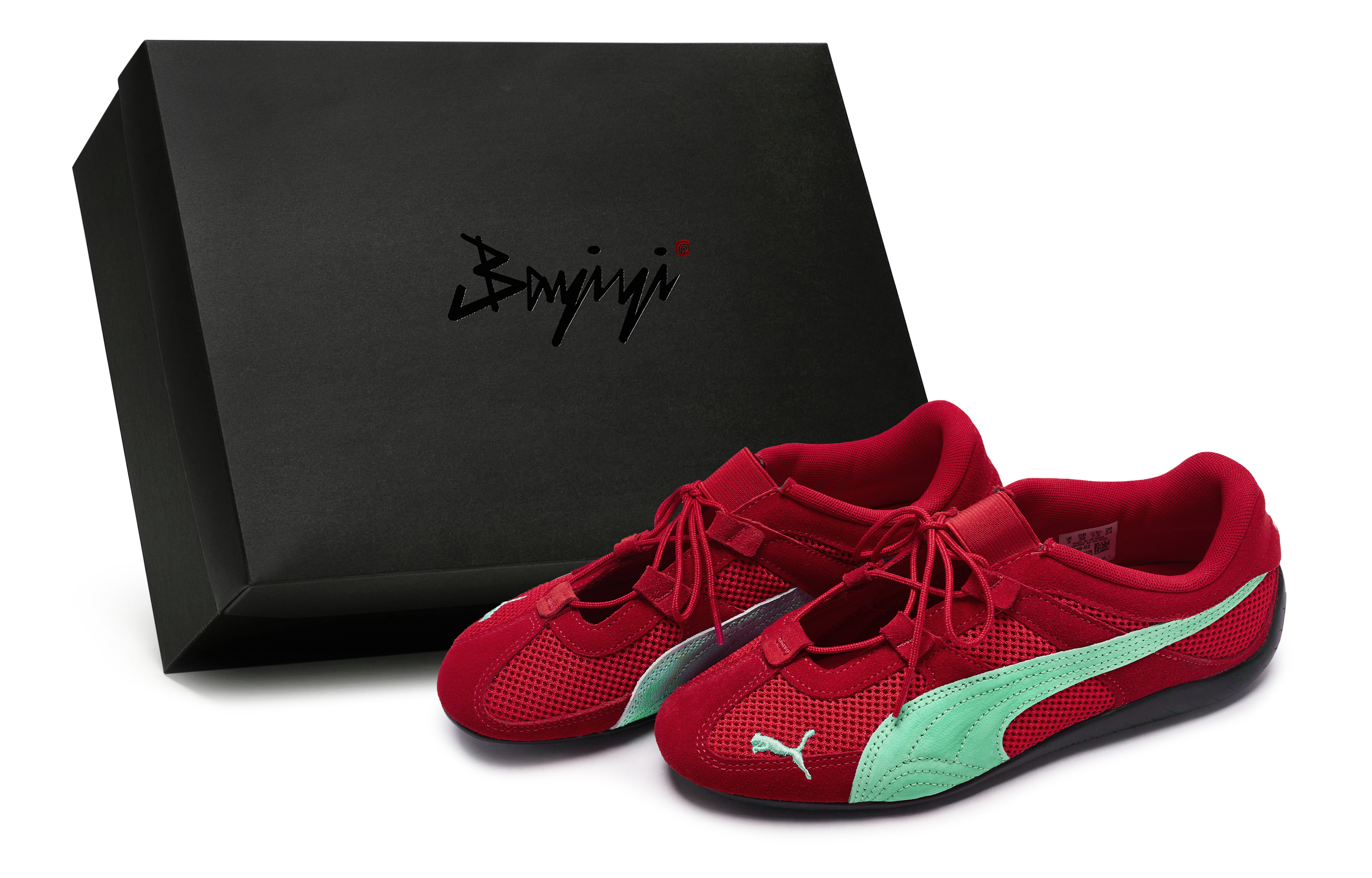PUMA Кроссовки Speedcat Go Green Grape с антискользящим покрытием, износостойкие, повседневные, женские, красно-зеленые