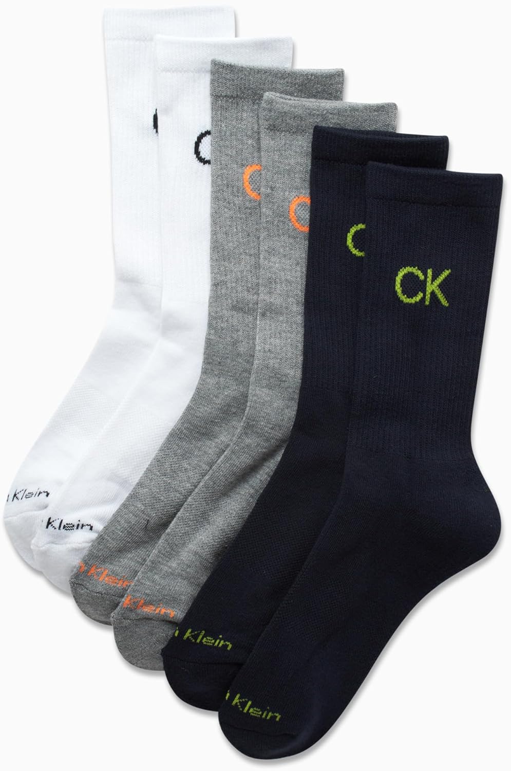Носки Calvin Klein для мальчиков - 6 шт., эластичные, комфортные, спортивные носки до середины голени с поддержкой свода стопы, Navy/Grey/White — фото 4