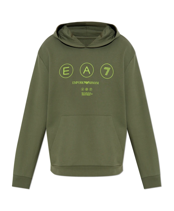 

Толстовка с капюшоном Emporio Armani Ea7, зеленый