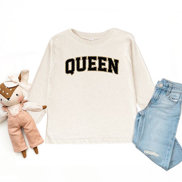 Футболка с длинным рукавом Queen leopard print для малышей The Juniper Shop, White — фото 3