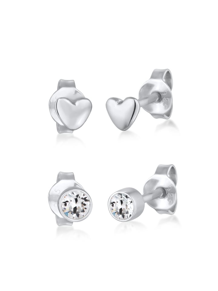 

Elli Серьги в форме сердца из серебра 925 пробы