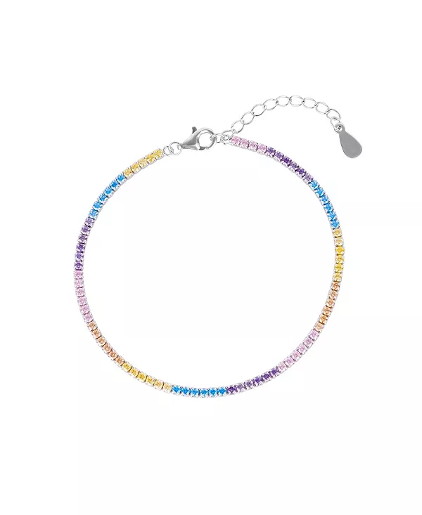 

Теннисный браслет из стерлингового серебра пастельных тонов Spero London, silver