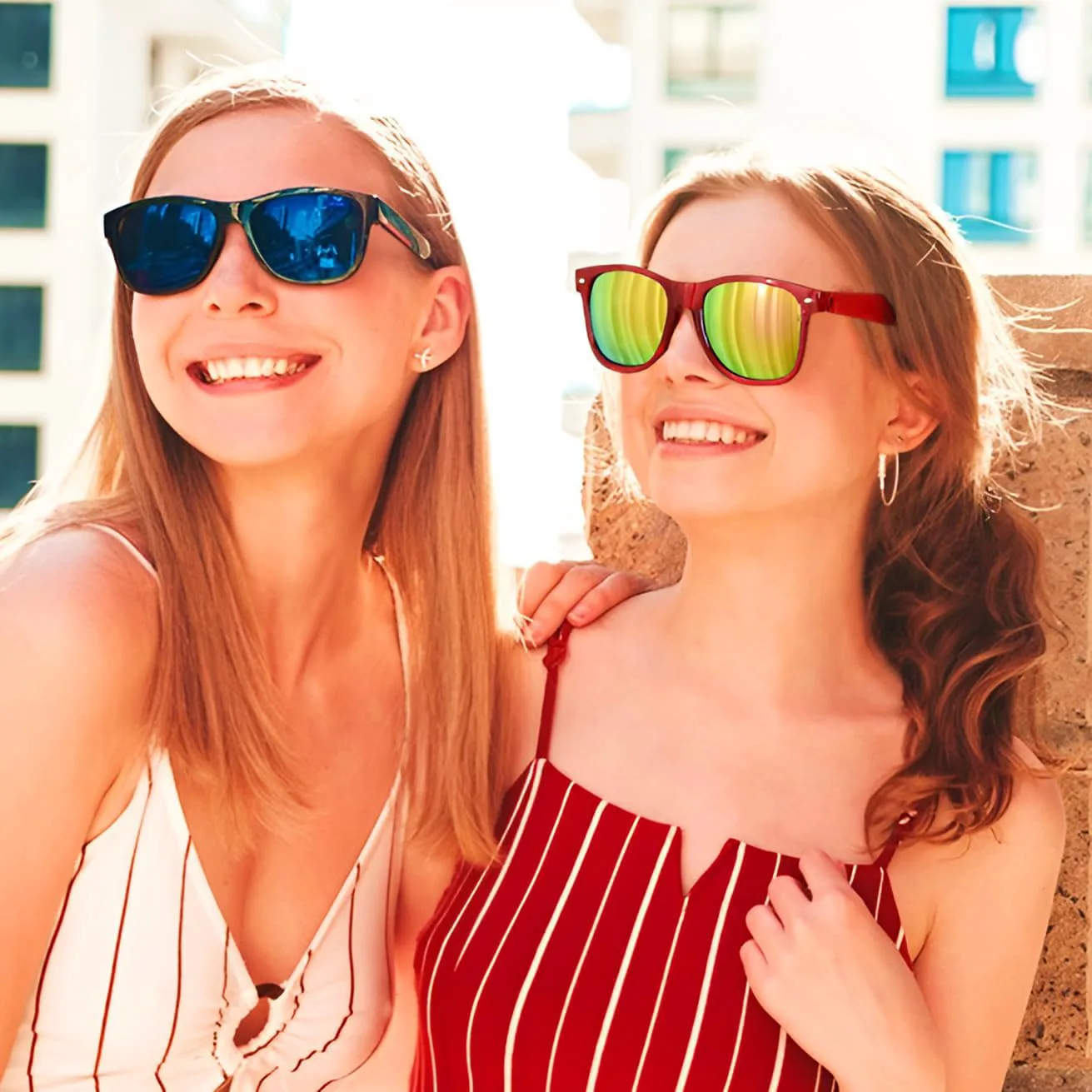 

Солнцезащитные очки Fsmiling для мужчин, классический набор, недорогие солнцезащитные очки, стильный набор очков для женщин - 15 штук, красные, Clear Frame|lava Red
