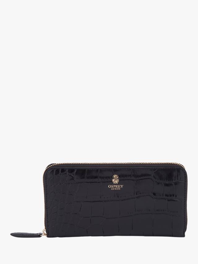 

Большой кожаный кошелёк Wentworth на молнии OSPREY LONDON, Black