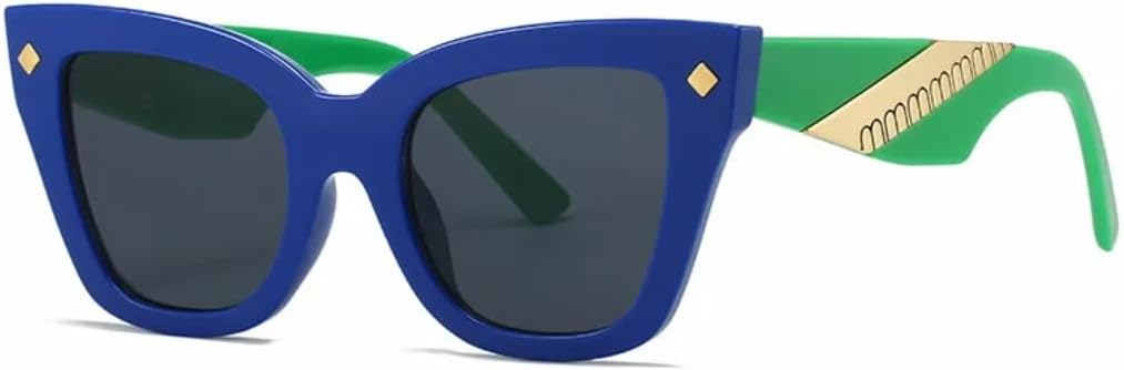 

Солнцезащитные очки для мужчин и женщин - защита UV400 - оправа "кошачий глаз" с цветными линзами для занятий спортом на открытом воздухе и вождения DSVIGF, Blue Green