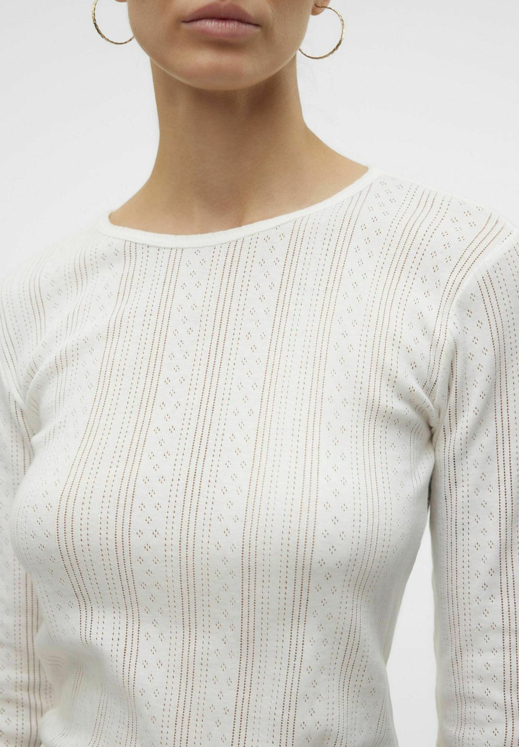 

Топ с длинными рукавами VMLISA POINTELLE LS JRS NOOS Vero Moda, белый
