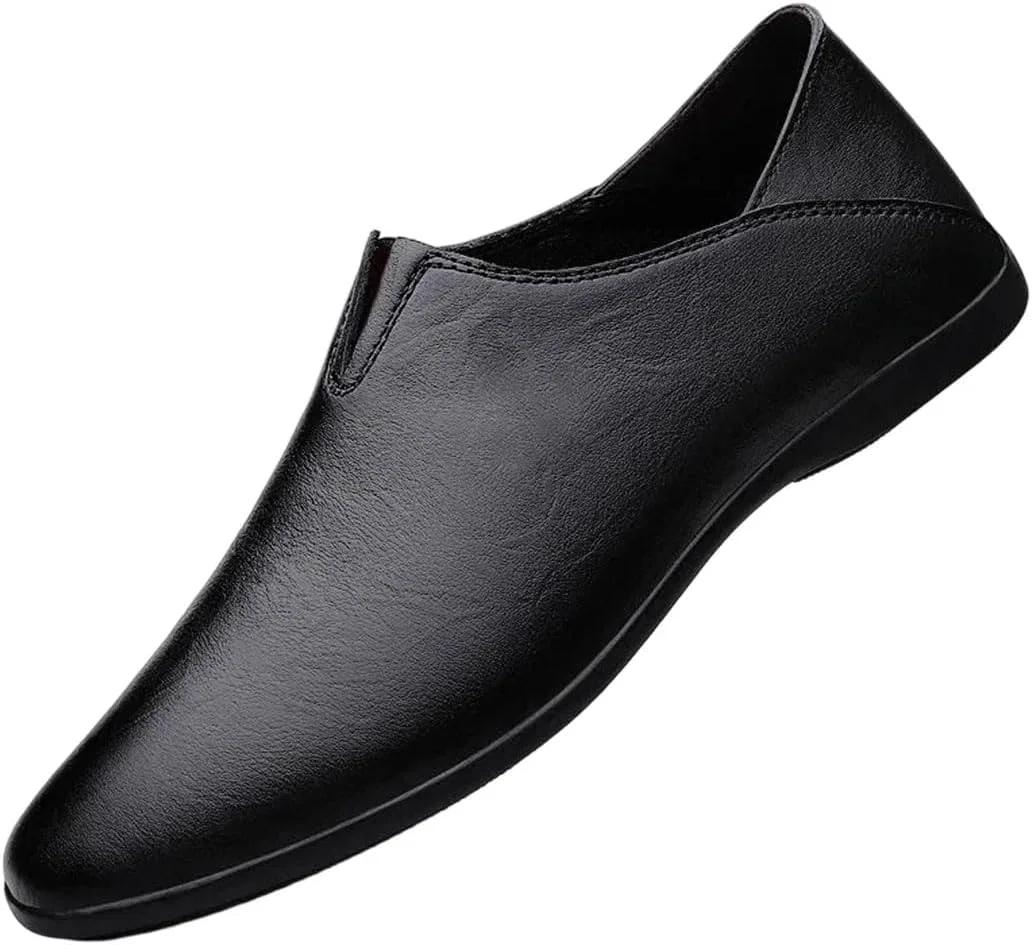 Лоферы из натуральной кожи, итальянские мужские, повседневные, офисные, Black