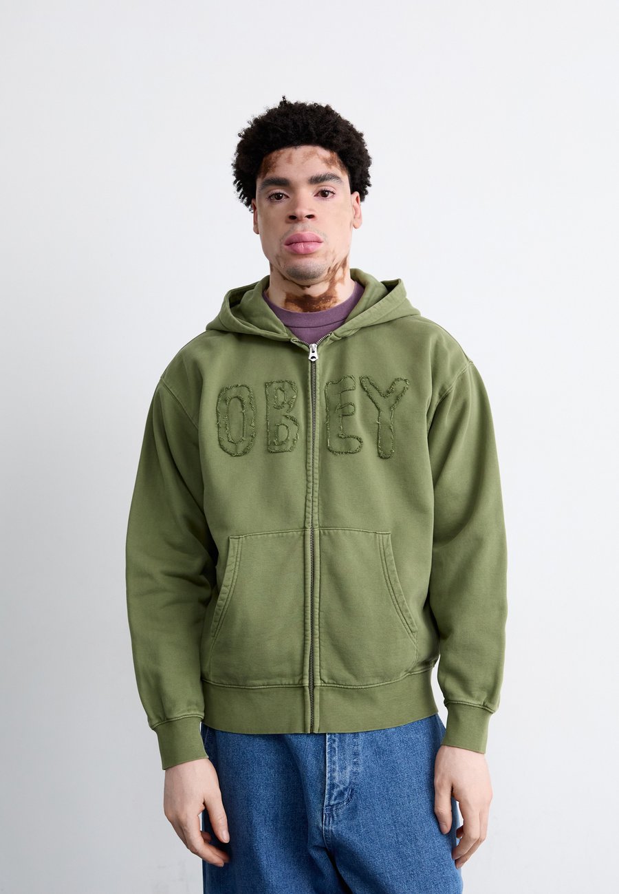 

Толстовка Obey Clothing HYBRID FADED ZIP HOOD, Deep Lichen Green/Green