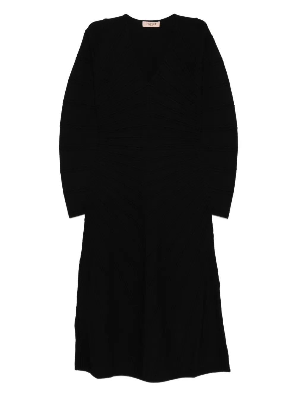 

Платье миди с V-образным вырезом TWINSET, черный