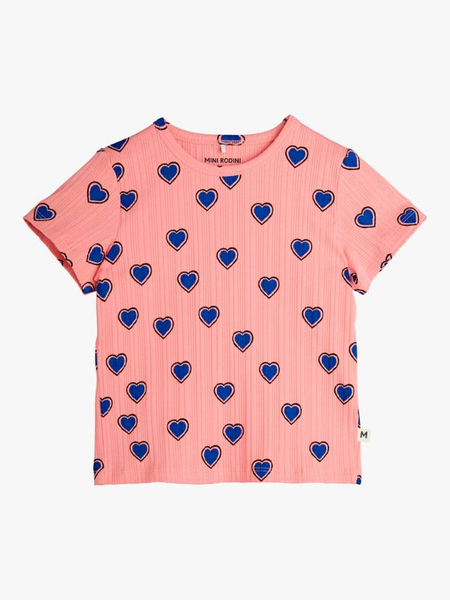 

Детская футболка из органического хлопка Mini Rodini, Pink Hearts