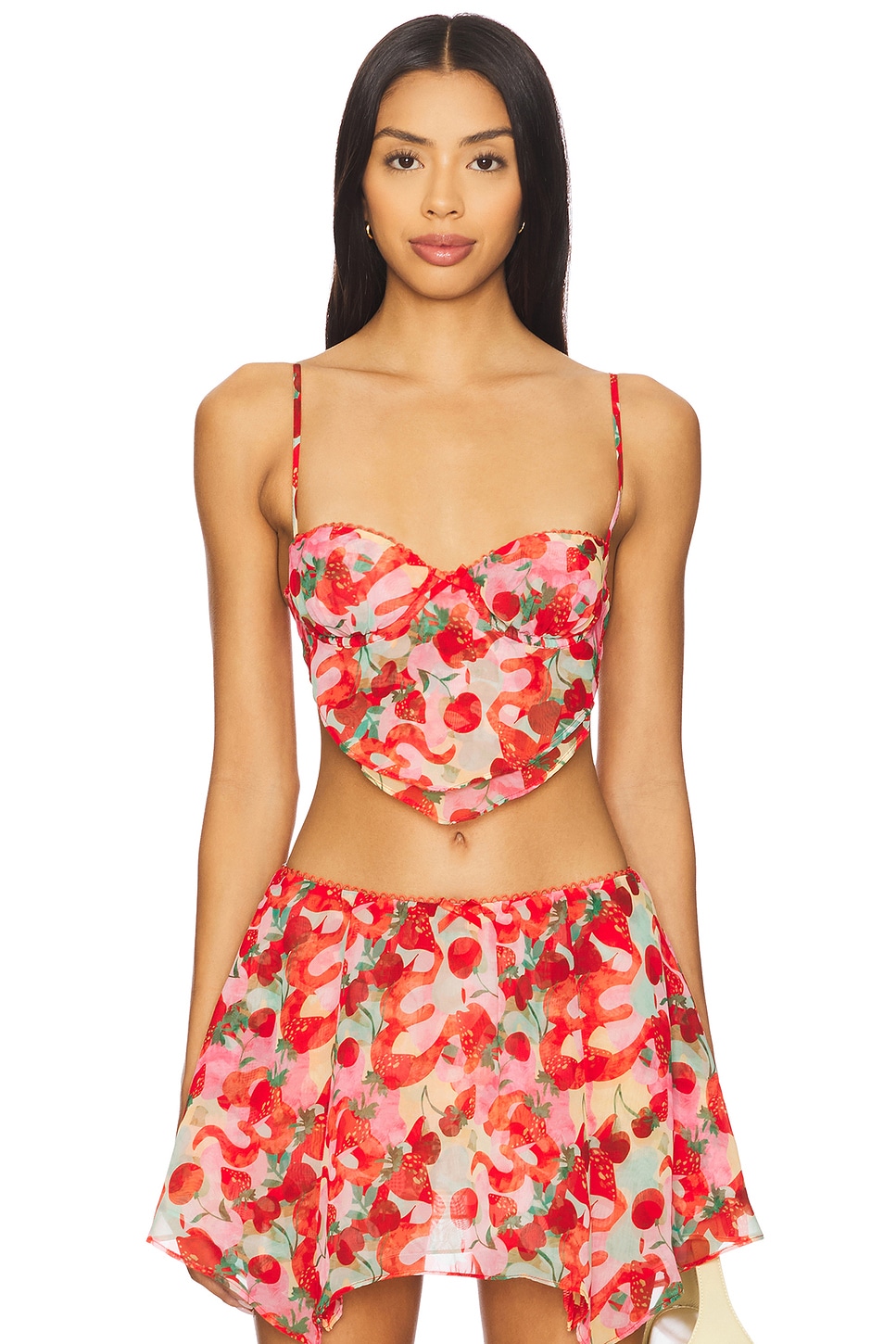 

Короткий топ Ambrosia от For Love & Lemons, red