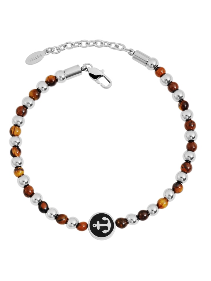 

Adeliás Женский браслет-якорь из нержавеющей стали, 20+5 см, коричневый