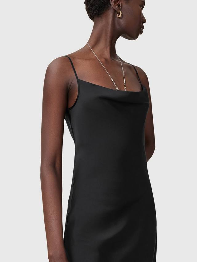 

Атласное платье-комбинация от хэдли AllSaints, черный