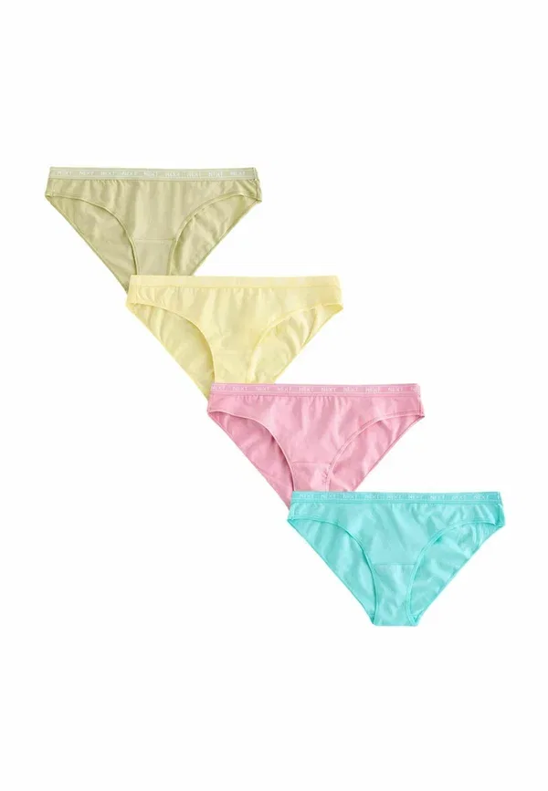 Набор из 4 трусиков для бикини Next, pink yellow blue green, розовый, жёлтый, голубой, зелёный