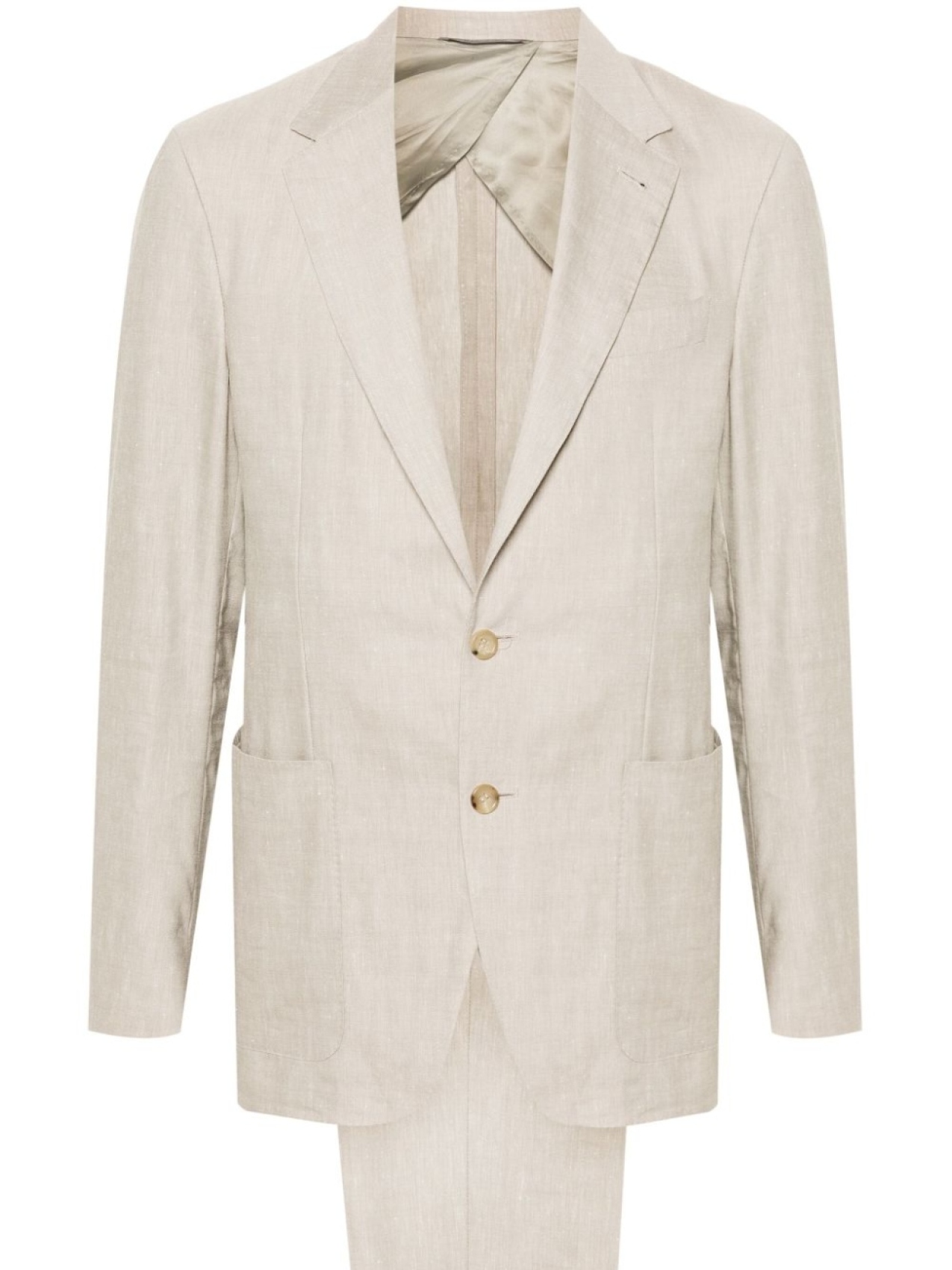 

Canali костюм с однобортным пиджаком, нейтральный цвет