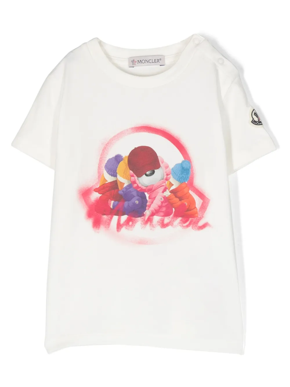 

Футболка с графичным принтом Moncler Enfant, белый