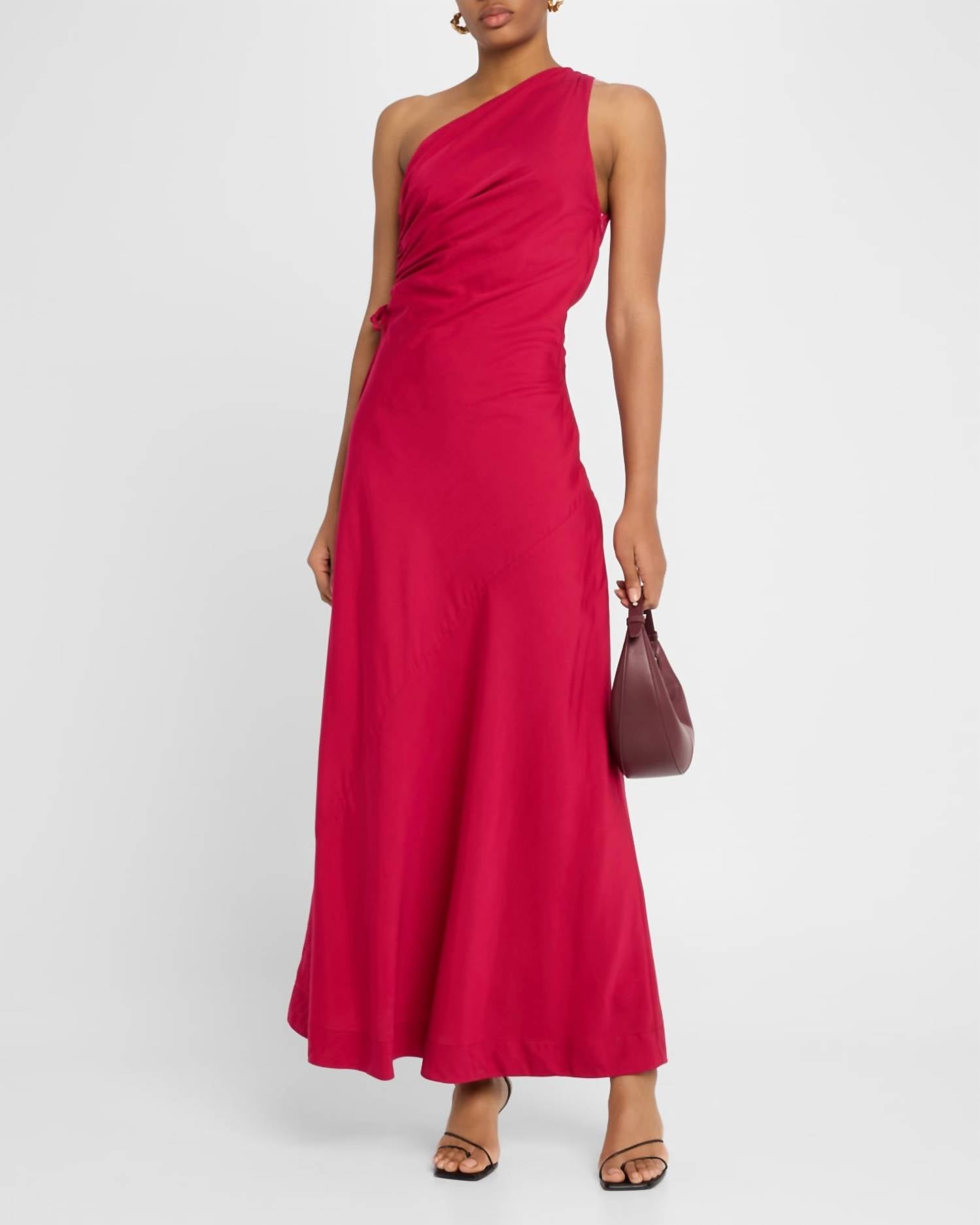 

Laureles платье макси с драпировкой и одним плечом в малиновом цвете FAITHFULL THE BRAND